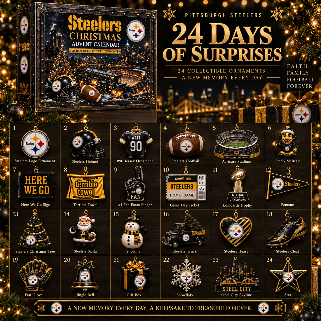 Pittsburgh Steelers Christmas Advent Calendar